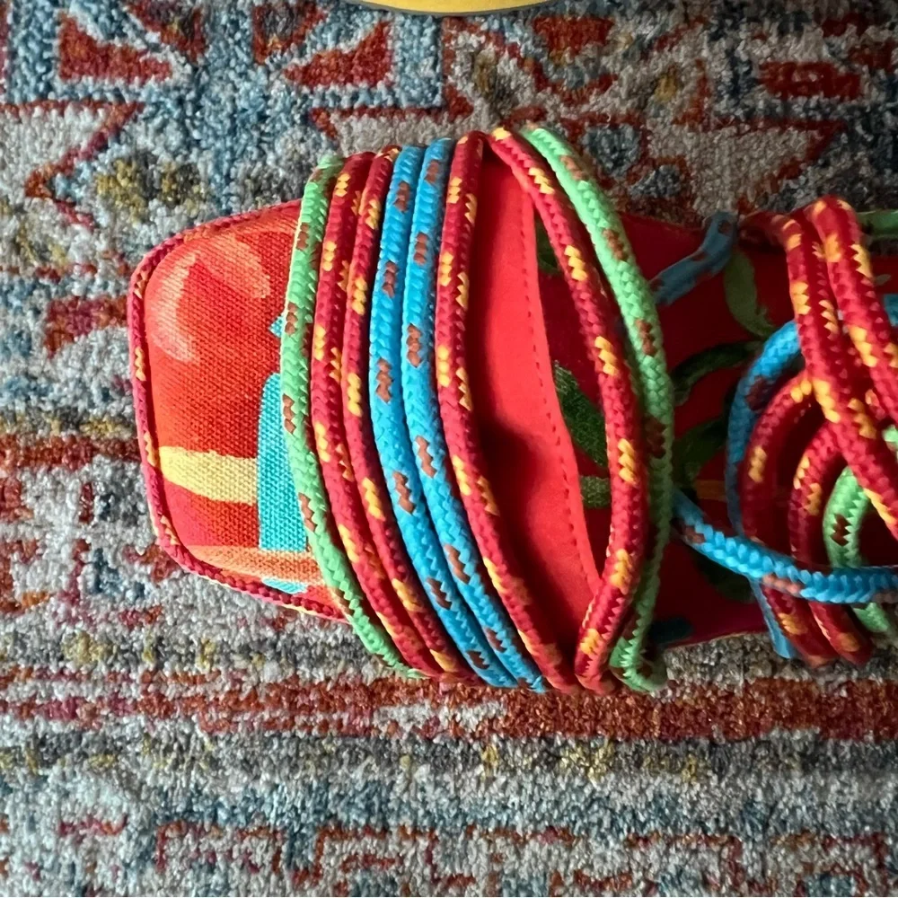 NWOB Farm Rio Platform Sandals in Ipanema Red